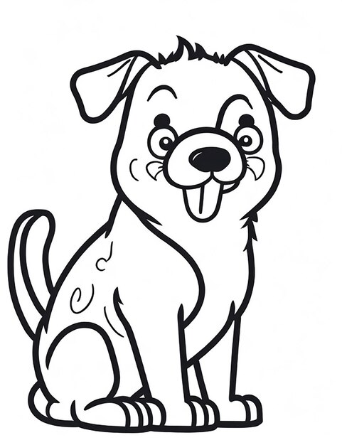Libro da colorare con illustrazione del cane carino per bambini