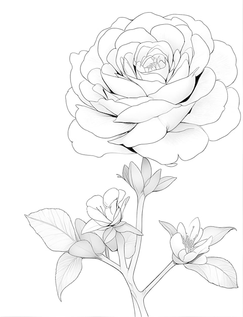 Libro da colorare 'Desert_Rose' vettor line art