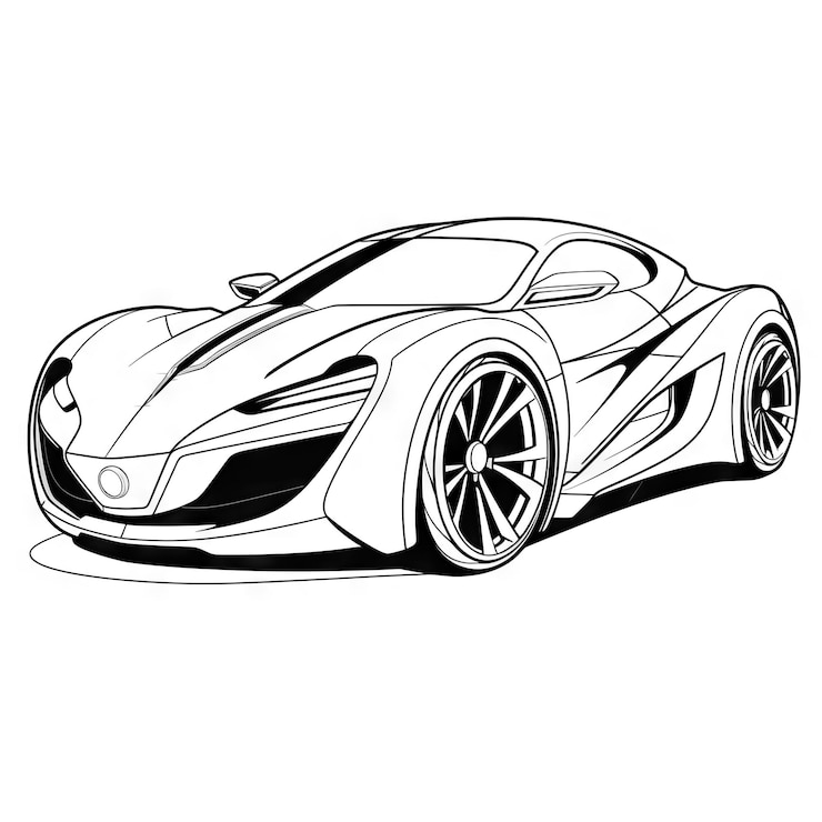 Foto libro da colorare per auto doodle per auto illustrazione di veicoli futuristica