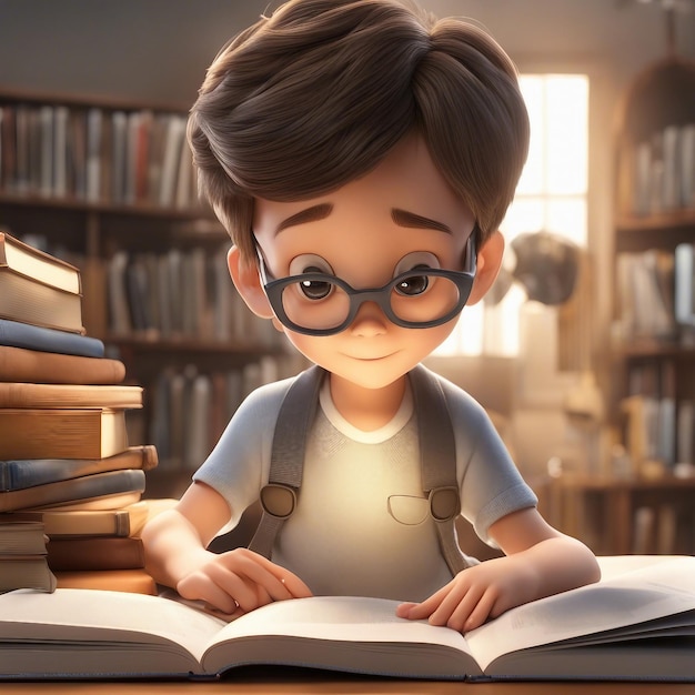 Libro di lettura di cartoni animati per bambini generato dall'intelligenza artificiale