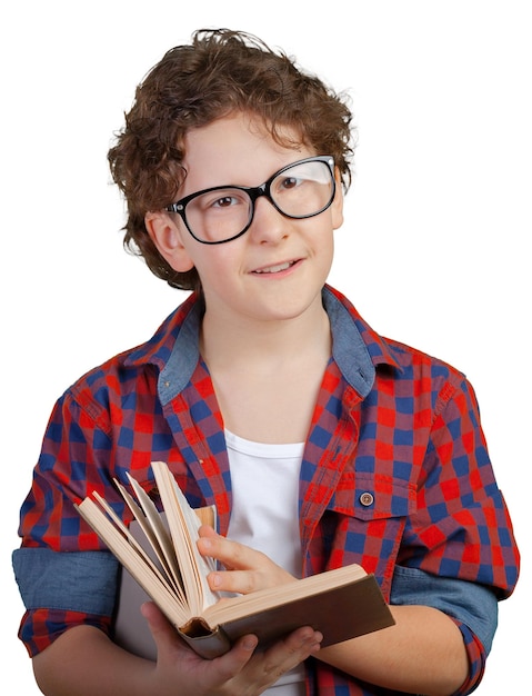 Libro di tenuta carino ragazzo scuola elementare