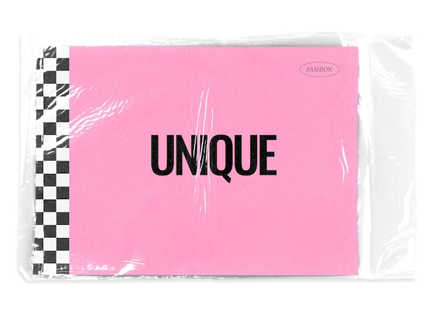 Libro rosa png avvolto in una copertina di plastica elemento collage