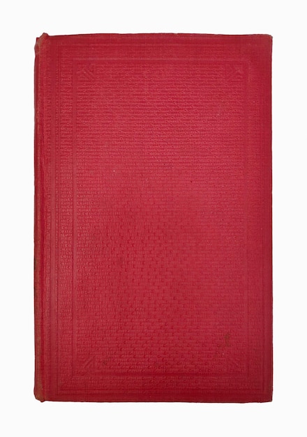 Libro rosso senza ombra su sfondo bianco