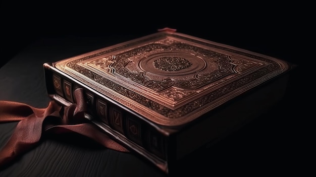 Libro sacro del Corano su sfondo scuro