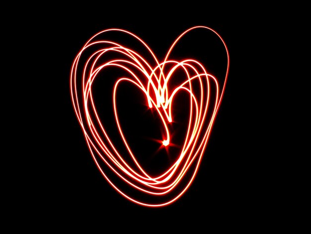 Light Painting di un cuore d'amore