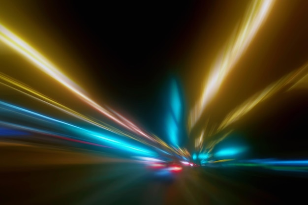 Light Trails in the Dark Traffic Light trails Abstract Traffic