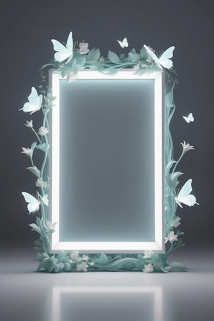 Lily Lullaby Luminescenza vuoto Frame Mockup con spazio vuoto bianco per posizionare il vostro disegno