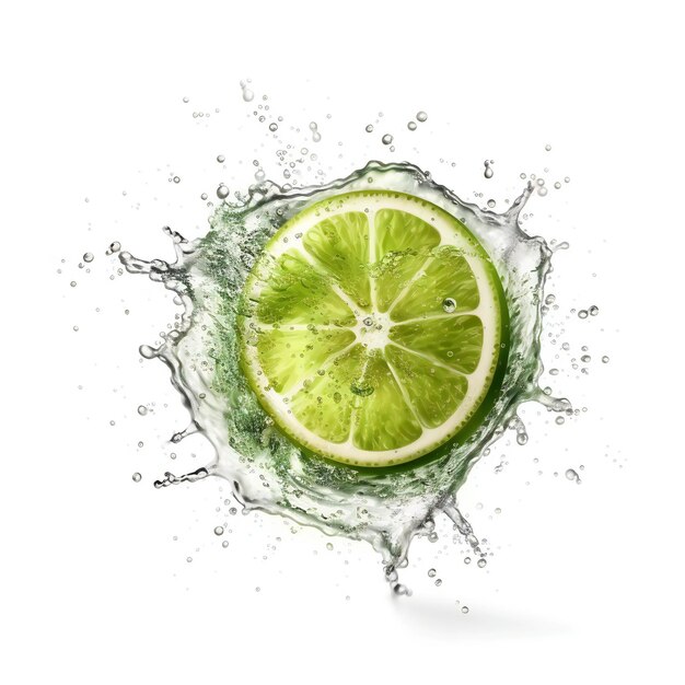 Lime succoso con spruzzi