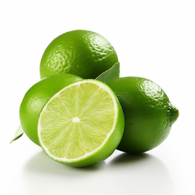 Limes piccanti su una tela bianca