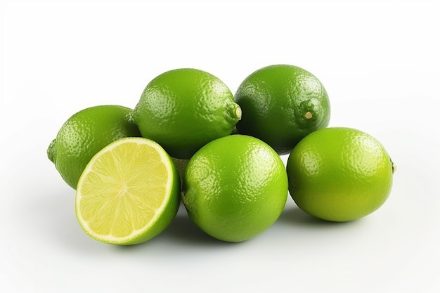 Limes su sfondo bianco con un taglio a metà