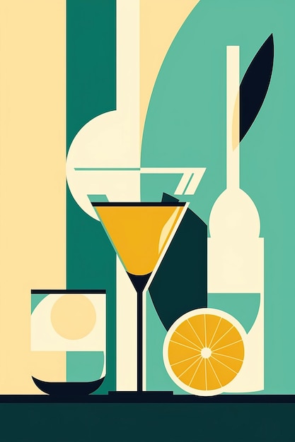 limonata arte poster minimalista moderna nello stile della gallina sfondo bianco HD Foto bianco isolato