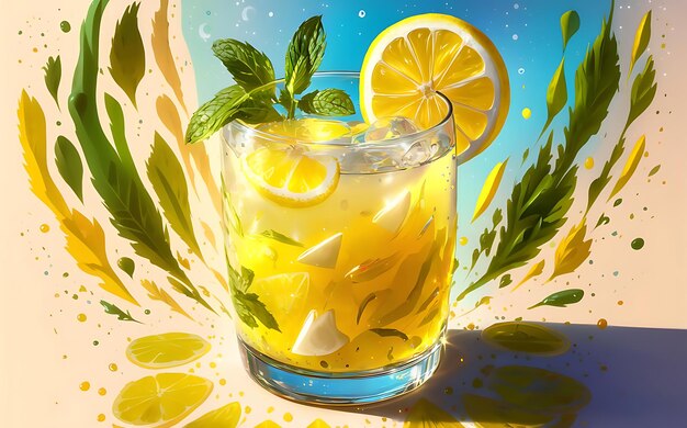 Limonata con illustrazione di limone