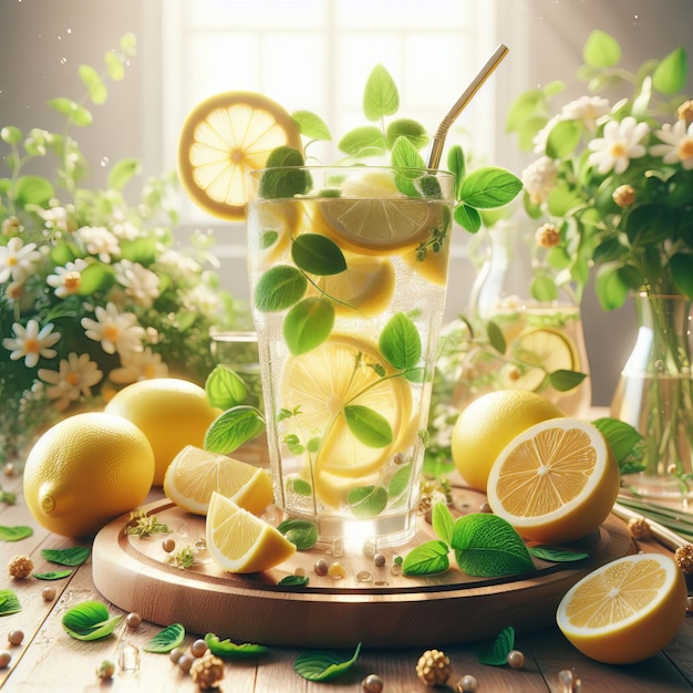 limonata naturale in vetro