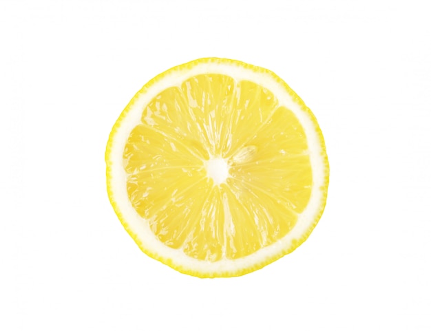 Limone affettato isolato e tracciato di ritaglio