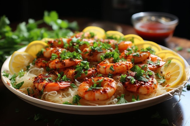 Limone aglio gamberetti Capellini