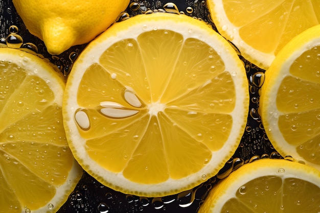 Limone fresco frutta sfondo senza soluzione di continuità visibili gocce d'acqua angolo sopraelevato