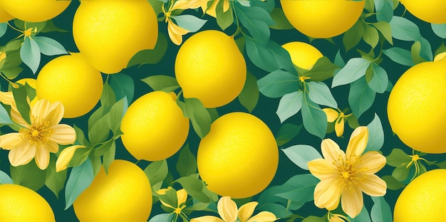 Limone in fiore con foglie e frutti sullo sfondo