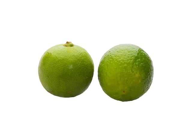 limone verde isolato su sfondo bianco
