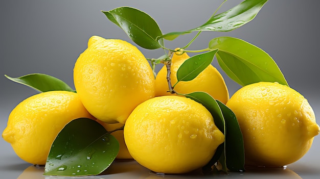 Limoni biologici freschi con foglie