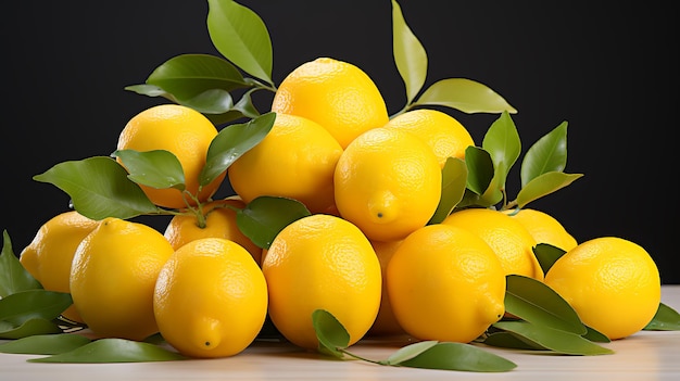 Limoni biologici freschi con foglie