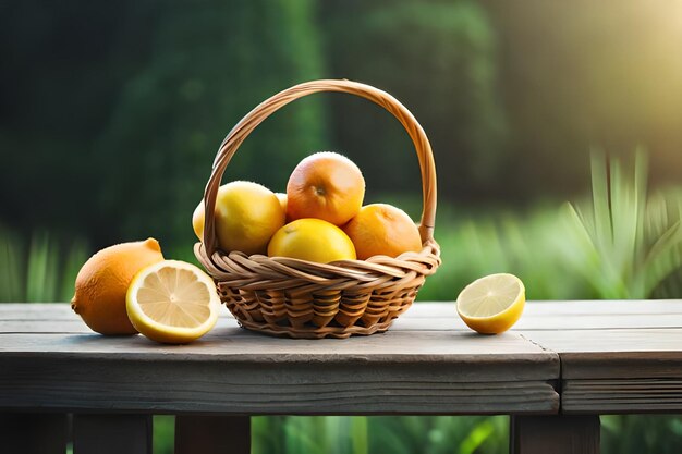 Limoni e limoni su un tavolo di legno