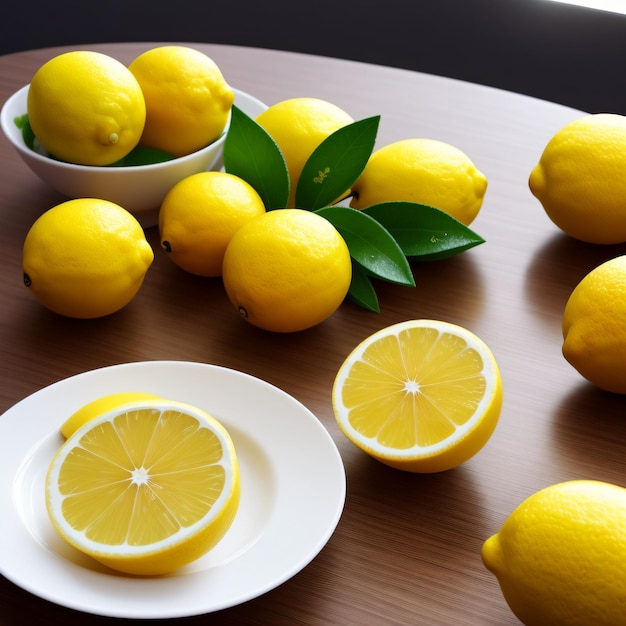 Limoni gialli freschi