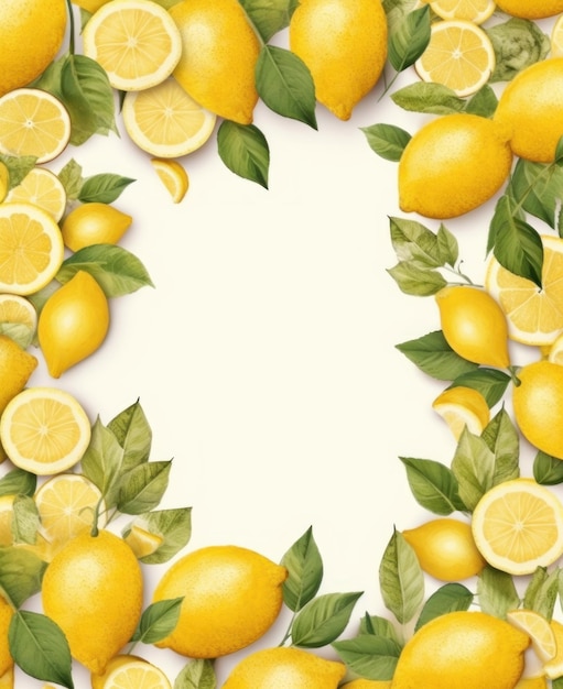 limoni su uno sfondo bianco con un posto per il testo