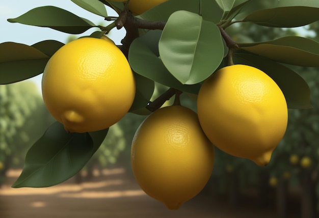 Limoni sull'albero in una fattoria di limoni