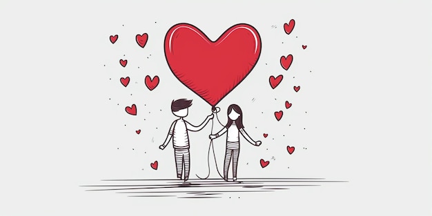 line art carino amante illustrazioni cuori illustrazione valentine clipart