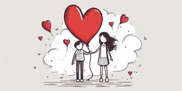 line art carino amante illustrazioni cuori illustrazione valentine clipart