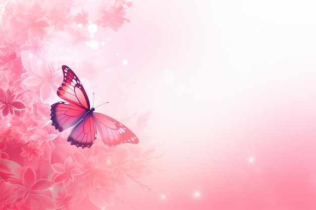Line style rosa farfalla saluto background design