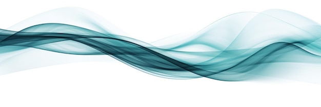 Linea d'onda liscia blu astratta su sfondo bianco IA generativa AIG21