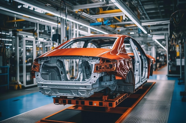 Linea di assemblaggio automobilistica di una fabbrica di automobili