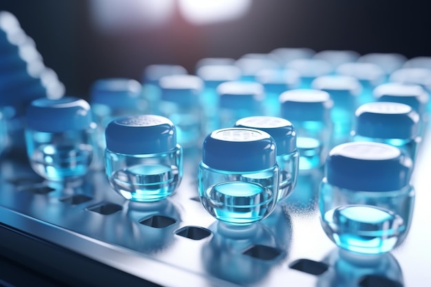 Linea di produzione robotica automatizzata di una grande fabbrica di cosmetici Produzione farmaceutica su larga scala