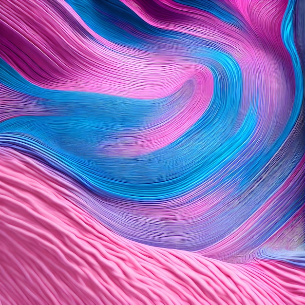 Linea di twirling di sfondo astratto con arte generativa pastello rosa e blu più chiara di AI