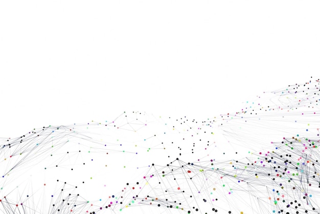 Linee astratte con puntini su sfondo bianco