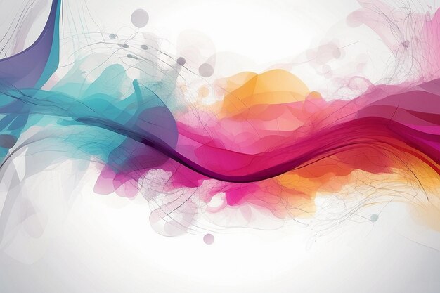linee colorate e un'onda colorata con note musicali
