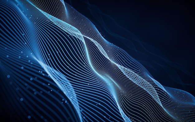 Linee d'onda fluenti modello di curva rendering 3d
