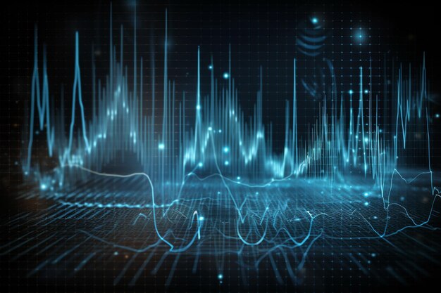 Linee d'onda rete neurale pulsazione digitale