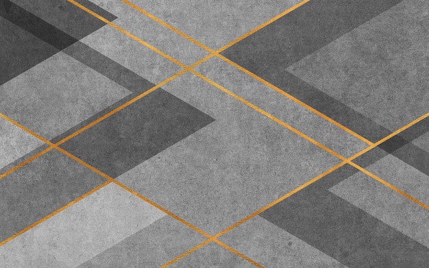 Linee dorate in stile moderno e minimalista e sfondo grigio geometrico