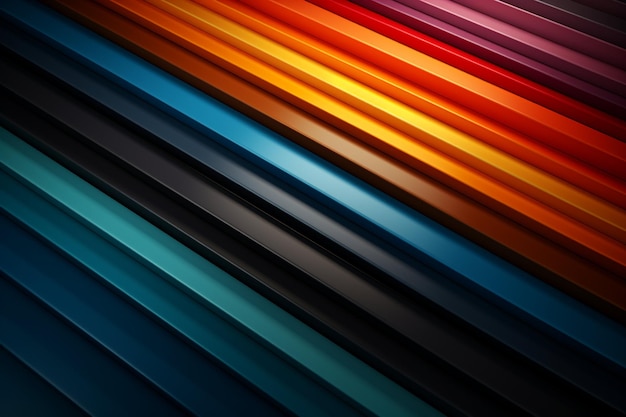 Linee retrospettive sullo sfondo strisce colorate su sfondo scuro