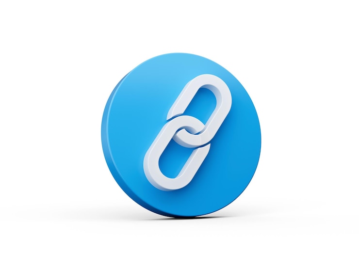 Photo link sign icon chain link symbol 3d illustration