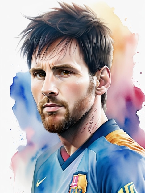 lionel messi acquerello