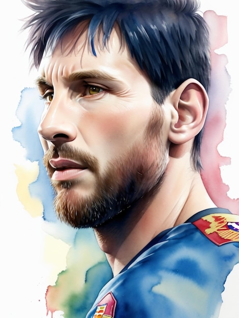 lionel messi acquerello