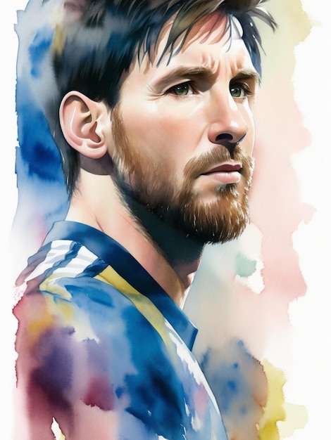 lionel messi acquerello