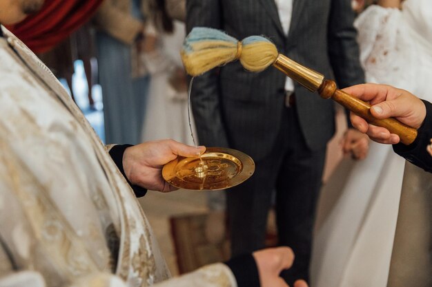 Lipsia Germania 22 luglio 2019 Chiesa decorata per una cerimonia di matrimonio