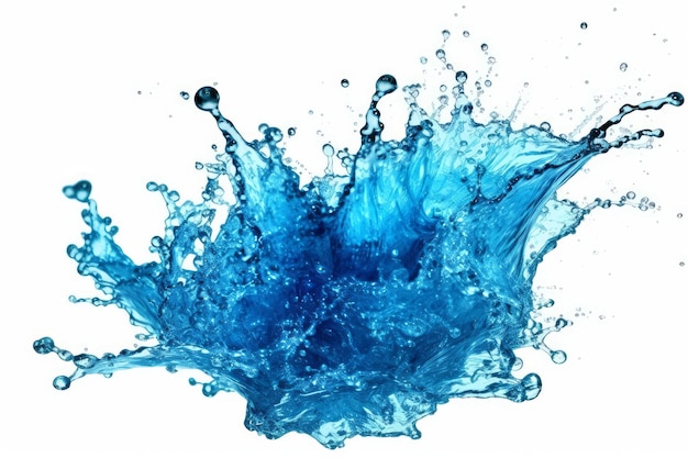 Liquido blu su sfondo bianco
