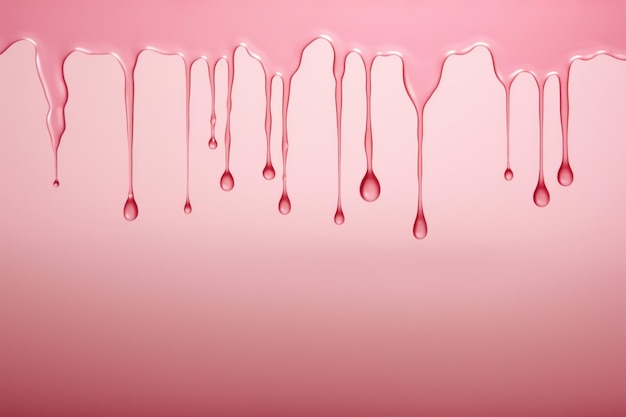 Liquido cosmetico trasparente che gocciola dalla parete Testura di gel su sfondo rosa Ialuronico