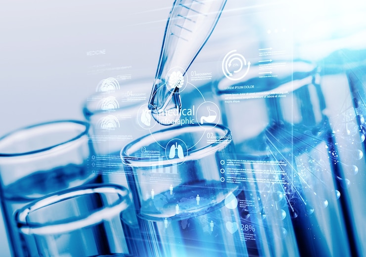 Foto liquido di ricerca microbiologia analisi di laboratorio analisi del sangue