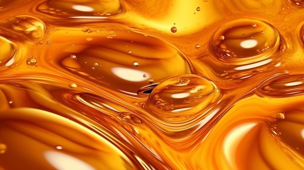 Liquido giallo brillante in un contenitore di vetro Generativo ai